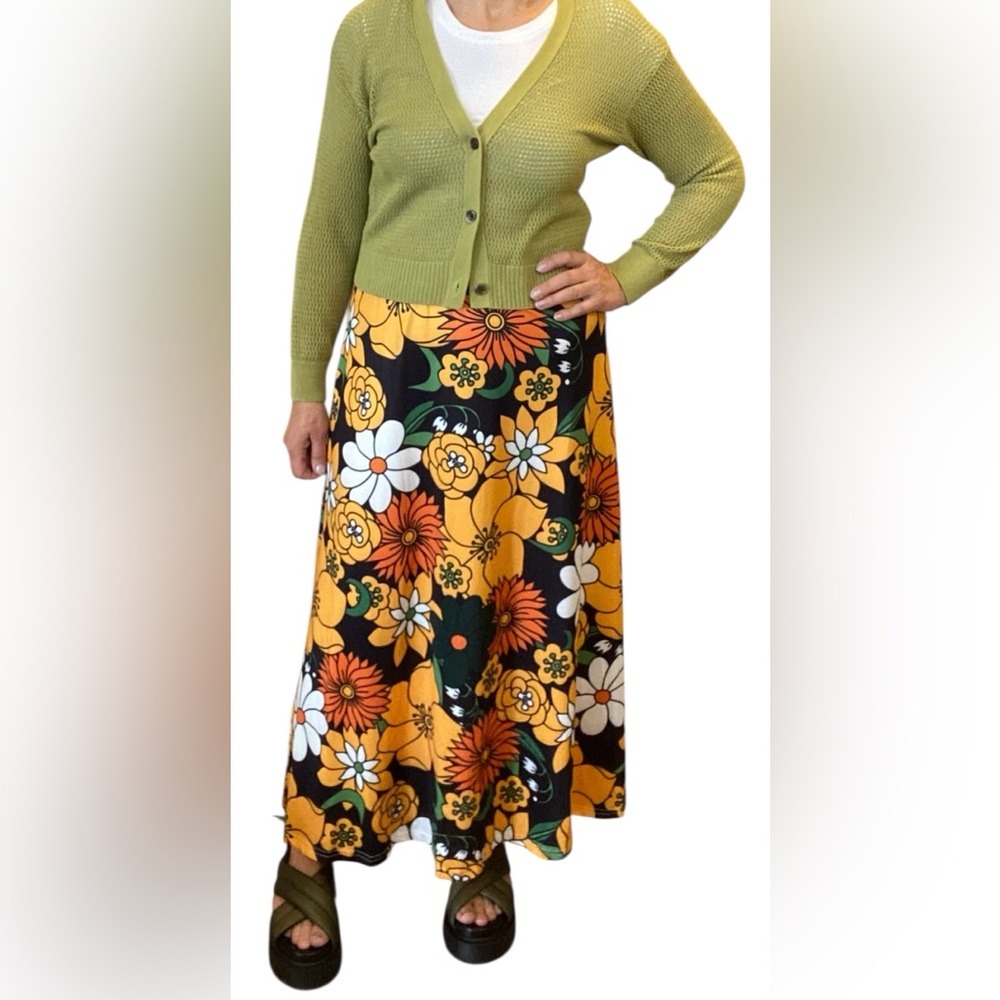 Floral Maxi Skirt Size XL bohemian feminine